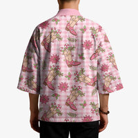 Pink Paniolo Palaka Hawaiian Cowgirl Christmas Kimono - Polynesian Pride