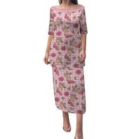 Pink Paniolo Palaka Hawaiian Cowgirl Christmas Puletasi LT9 Long Dress Pink - Polynesian Pride