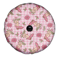 Pink Paniolo Palaka Hawaiian Cowgirl Christmas Spare Tire Cover - Polynesian Pride