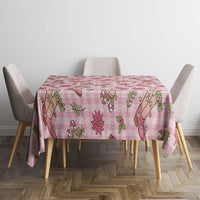 Pink Paniolo Palaka Hawaiian Cowgirl Christmas Tablecloth - Polynesian Pride