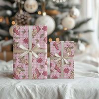 Pink Paniolo Palaka Hawaiian Cowgirl Christmas Wrapping Paper - Polynesian Pride