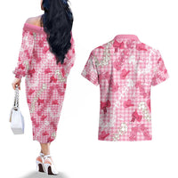 Paniolo Palaka Hawaiian Cowgirl Couples Matching Off The Shoulder Long Sleeve Dress and Hawaiian Shirt - Polynesian Pride