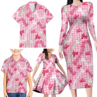 Paniolo Palaka Hawaiian Cowgirl Family Matching Long Sleeve Bodycon Dress and Hawaiian Shirt - Polynesian Pride
