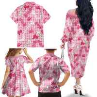 Paniolo Palaka Hawaiian Cowgirl Family Matching Off The Shoulder Long Sleeve Dress and Hawaiian Shirt - Polynesian Pride