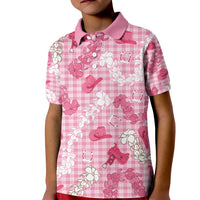 Paniolo Palaka Hawaiian Cowgirl Kid Polo Shirt LT9 Kid Pink - Polynesian Pride