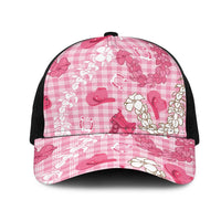 Paniolo Palaka Hawaiian Cowgirl Mesh Trucker Cap LT9 One Size Black Pink - Polynesian Pride