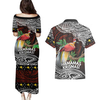 Papua New Guinea Christmas Couples Matching Puletasi and Hawaiian Shirt - Polynesian Pride