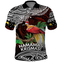 Papua New Guinea Christmas Polo Shirt LT9 Black - Polynesian Pride