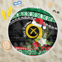 Vanuatu Pig's Tusk Meri Krismas! Beach Blanket Vanuatuan Sand Drawing Pattern - Polynesian Pride