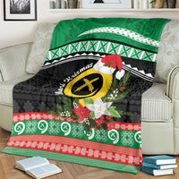 Vanuatu Pig's Tusk Meri Krismas! Blanket Vanuatuan Sand Drawing Pattern - Polynesian Pride