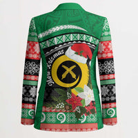 Vanuatu Pig's Tusk Meri Krismas! Blazer Vanuatuan Sand Drawing Pattern - Polynesian Pride