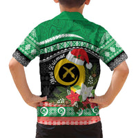 Vanuatu Pig's Tusk Meri Krismas! Family Matching Long Sleeve Bodycon Dress and Hawaiian Shirt Vanuatuan Sand Drawing Pattern - Polynesian Pride