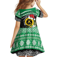 Vanuatu Pig's Tusk Meri Krismas! Family Matching Off Shoulder Maxi Dress and Hawaiian Shirt Vanuatuan Sand Drawing Pattern - Polynesian Pride