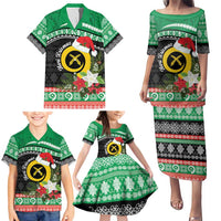 Vanuatu Pig's Tusk Meri Krismas! Family Matching Puletasi and Hawaiian Shirt Vanuatuan Sand Drawing Pattern - Polynesian Pride