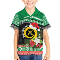 Vanuatu Pig's Tusk Meri Krismas! Family Matching Puletasi and Hawaiian Shirt Vanuatuan Sand Drawing Pattern - Polynesian Pride