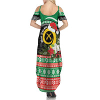 Vanuatu Pig's Tusk Meri Krismas! Family Matching Summer Maxi Dress and Hawaiian Shirt Vanuatuan Sand Drawing Pattern - Polynesian Pride