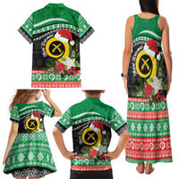 Vanuatu Pig's Tusk Meri Krismas! Family Matching Tank Maxi Dress and Hawaiian Shirt Vanuatuan Sand Drawing Pattern - Polynesian Pride