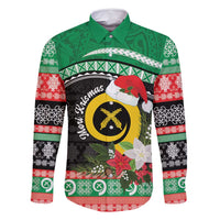 Vanuatu Pig's Tusk Meri Krismas! Family Matching Tank Maxi Dress and Hawaiian Shirt Vanuatuan Sand Drawing Pattern - Polynesian Pride