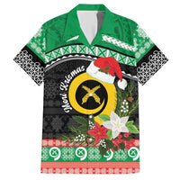 Vanuatu Pig's Tusk Meri Krismas! Hawaiian Shirt Vanuatuan Sand Drawing Pattern LT9 Green - Polynesian Pride