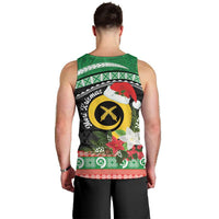 Vanuatu Pig's Tusk Meri Krismas! Men Tank Top Vanuatuan Sand Drawing Pattern - Polynesian Pride