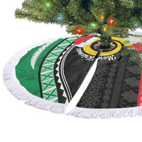 Vanuatu Pig's Tusk Meri Krismas! Tree Skirt Vanuatuan Sand Drawing Pattern - Polynesian Pride
