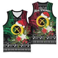 Vanuatu Pig's Tusk Meri Krismas! Basketball Jersey Vanuatuan Ancient Art Spirit - Polynesian Pride