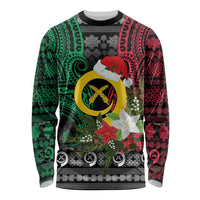 Vanuatu Pig's Tusk Meri Krismas! Long Sleeve Shirt Vanuatuan Ancient Art Spirit - Polynesian Pride