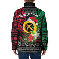 Vanuatu Pig's Tusk Meri Krismas! Padded Jacket Vanuatuan Ancient Art Spirit - Polynesian Pride