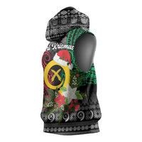 Vanuatu Pig's Tusk Meri Krismas! Sleeveless Hoodie Vanuatuan Ancient Art Spirit - Polynesian Pride