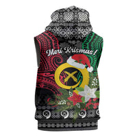 Vanuatu Pig's Tusk Meri Krismas! Sleeveless Zip Hoodie Vanuatuan Ancient Art Spirit - Polynesian Pride