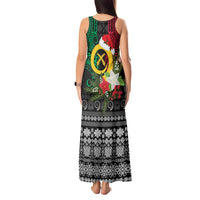 Vanuatu Pig's Tusk Meri Krismas! Tank Maxi Dress Vanuatuan Ancient Art Spirit - Polynesian Pride