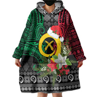 Vanuatu Pig's Tusk Meri Krismas! Wearable Blanket Hoodie Vanuatuan Ancient Art Spirit - Polynesian Pride