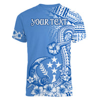 Kosrae Constitution Day Personalised Women V Neck T Shirt Kusaie Hook Tattoo Special Polynesian Pattern LT9 - Polynesian Pride