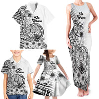Ia Orana Tahiti Personalised Family Matching Tank Maxi Dress and Hawaiian Shirt French Polynesia Hook Tattoo Special White Color LT9