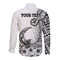 Ia Orana Tahiti Personalised Long Sleeve Button Shirt French Polynesia Hook Tattoo Special White Color LT9