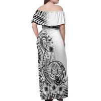 Ia Orana Tahiti Personalised Off Shoulder Maxi Dress French Polynesia Hook Tattoo Special White Color LT9