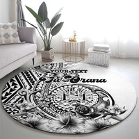 Ia Orana Tahiti Personalised Round Carpet French Polynesia Hook Tattoo Special White Color LT9