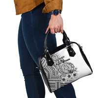 Ia Orana Tahiti Personalised Shoulder Handbag French Polynesia Hook Tattoo Special White Color LT9 - Polynesian Pride