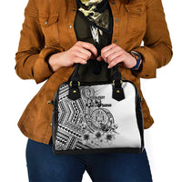 Ia Orana Tahiti Personalised Shoulder Handbag French Polynesia Hook Tattoo Special White Color LT9 - Polynesian Pride