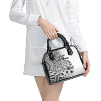 Ia Orana Tahiti Personalised Shoulder Handbag French Polynesia Hook Tattoo Special White Color LT9 - Polynesian Pride