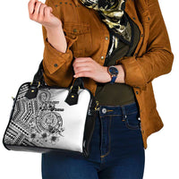 Ia Orana Tahiti Personalised Shoulder Handbag French Polynesia Hook Tattoo Special White Color LT9 - Polynesian Pride
