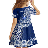 Nauru Independence Personalised Kid Short Sleeve Dress Naoero Hook Tattoo Special Polynesian Pattern LT9 - Polynesian Pride