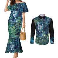 New Zealand Matariki Tupuanuku Couples Matching Mermaid Dress and Long Sleeve Button Shirt Te Wā o te Hauhake