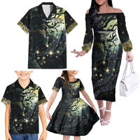 New Zealand Matariki Tupuarangi Family Matching Off The Shoulder Long Sleeve Dress and Hawaiian Shirt Ngā Kai o te Rangi