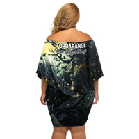New Zealand Matariki Tupuarangi Off Shoulder Short Dress Ngā Kai o te Rangi