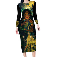 New Zealand Matariki Family Matching Long Sleeve Bodycon Dress and Hawaiian Shirt Rongoā Māori Wellbeing and Good Luck