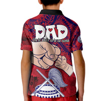 Fathers Day Polynesian Islands American Samoa Kid Polo Shirt Dad Ou Te Alofa Ia Te Oe Tama - Polynesian Flowers Tribal LT9 - Polynesian Pride