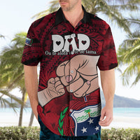 Fathers Day Polynesian Islands Samoa Hawaiian Shirt Dad Ou Te Alofa Ia Te Oe Tama - Red Polynesian Flowers Tribal LT9 - Polynesian Pride