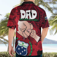Dads Day Samoa Hawaiian Shirt Dad Ou Te Alofa Ia Te Oe Tama - Red Polynesian Flowers Tribal LT9 - Polynesian Pride