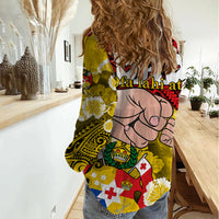 Dads Day Tonga Women Casual Shirt Dad Ofa lahi atu - Polynesian Flowers Tribal LT9 - Polynesian Pride